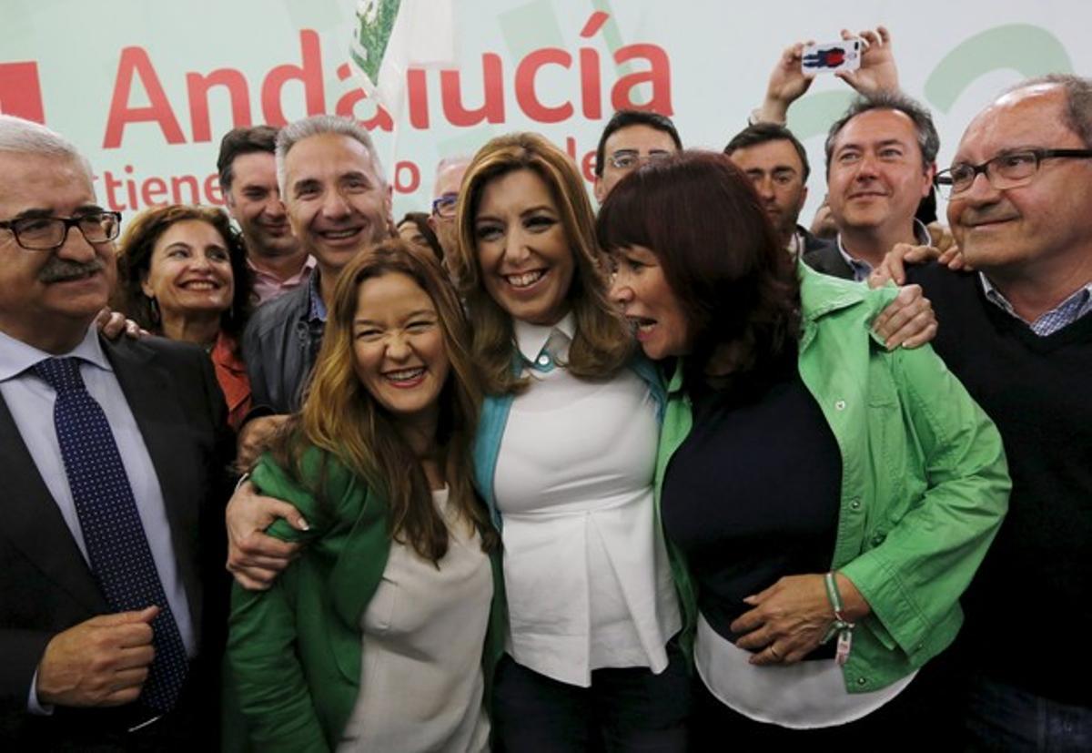 La candidata del PSOE, Susana Díaz, celebra la seva victòria a les eleccions andaluses.