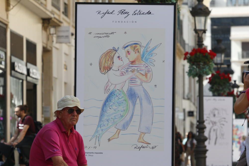 Esta muestra estará en la calle Larios durante 15 días, coincidiendo con el aniversario de la muerte de Pérez Estrada, en el año 2000.