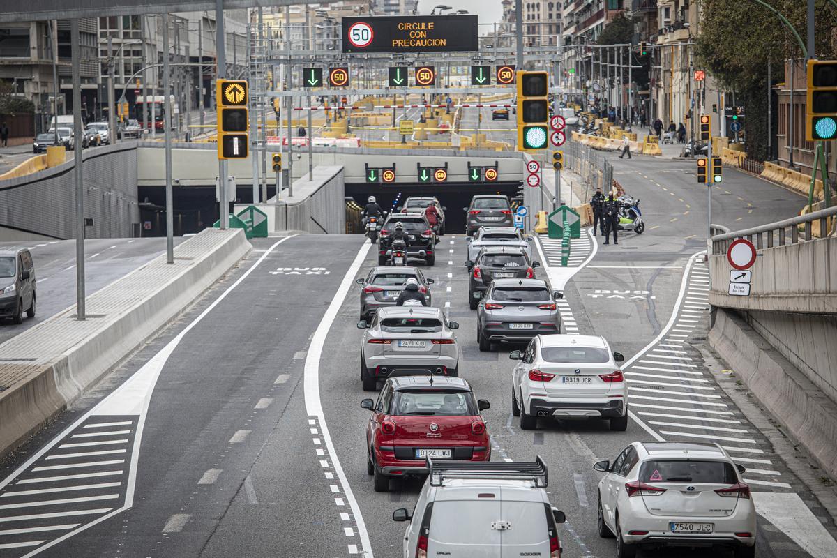 Entrada del túnel de Glòries para pasar por debajo del futuro parque de la Canòpia.