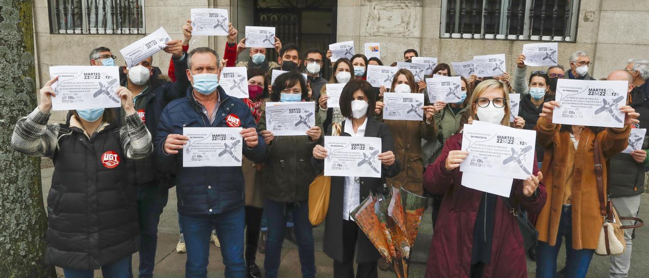 Concentración de funcionarios de Inspección de Trabajo, en marzo de 2022 en Vigo.