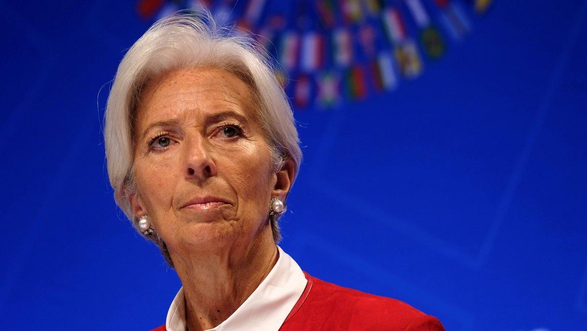 FILE PHOTO: IMF Managing Director Christine Lagarde speaks at the Spring Meetings of the World Bank Group and IMF in Washington, U.S., April 11, 2019. REUTERS/James Lawler Duggan/File Photo