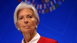 La directora del FMI, Christine Lagarde, durante la reunión semestral que el organismo celebra en Washington. 