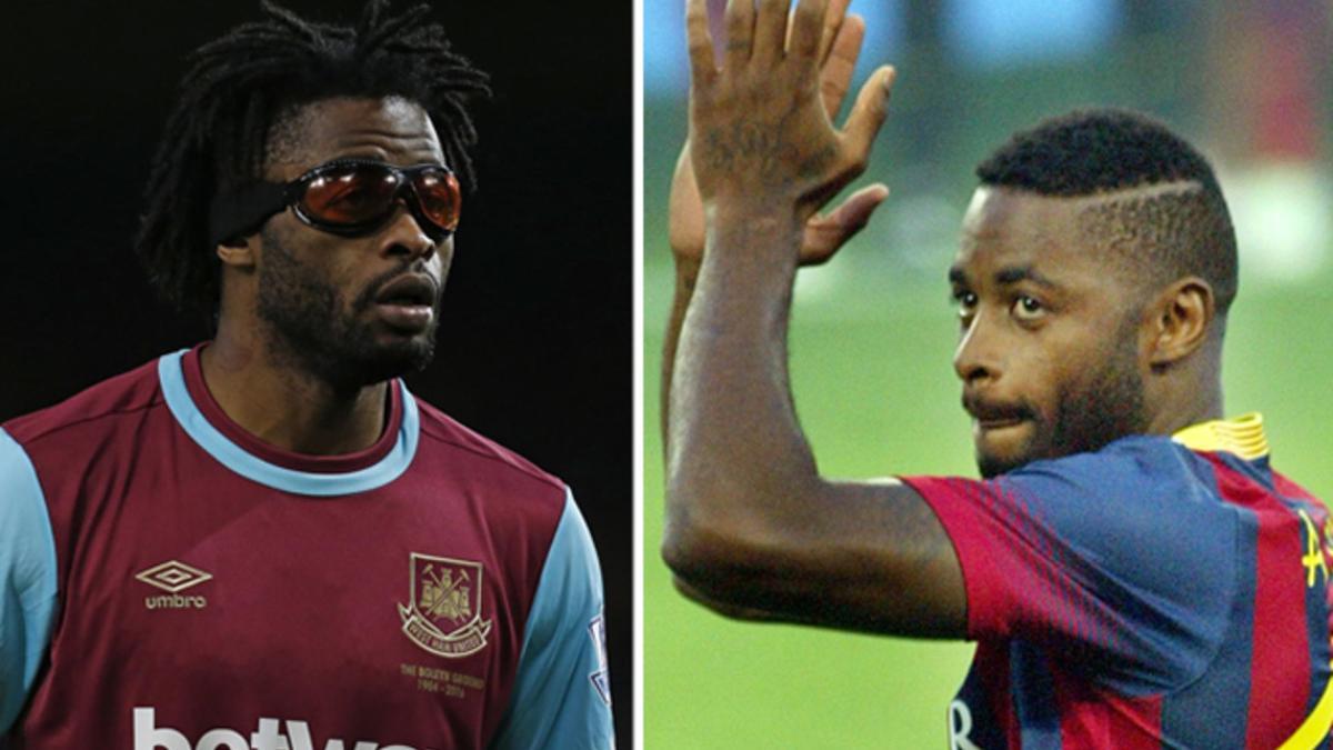 Alex Song, durante sus etapas en el West Ham y en el FC Barcelona