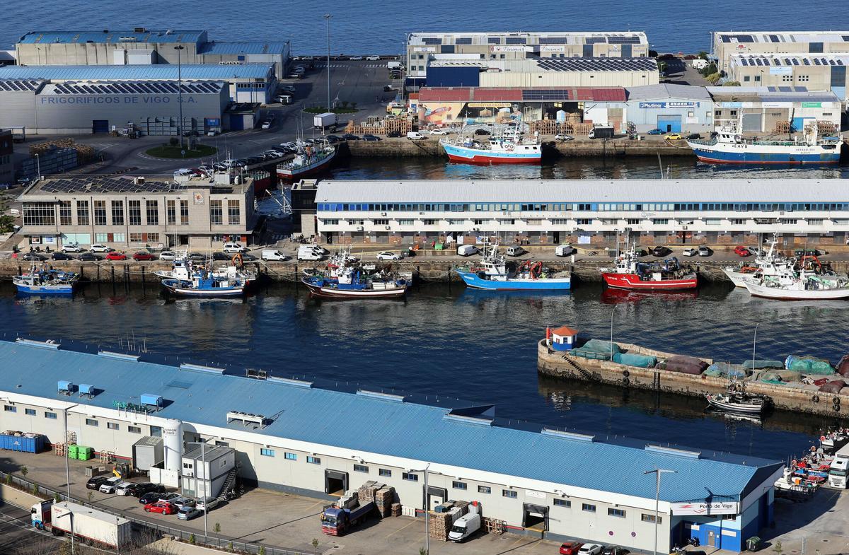 Barcos atracados en el puerto pesquero de O Berbés, en Vigo.