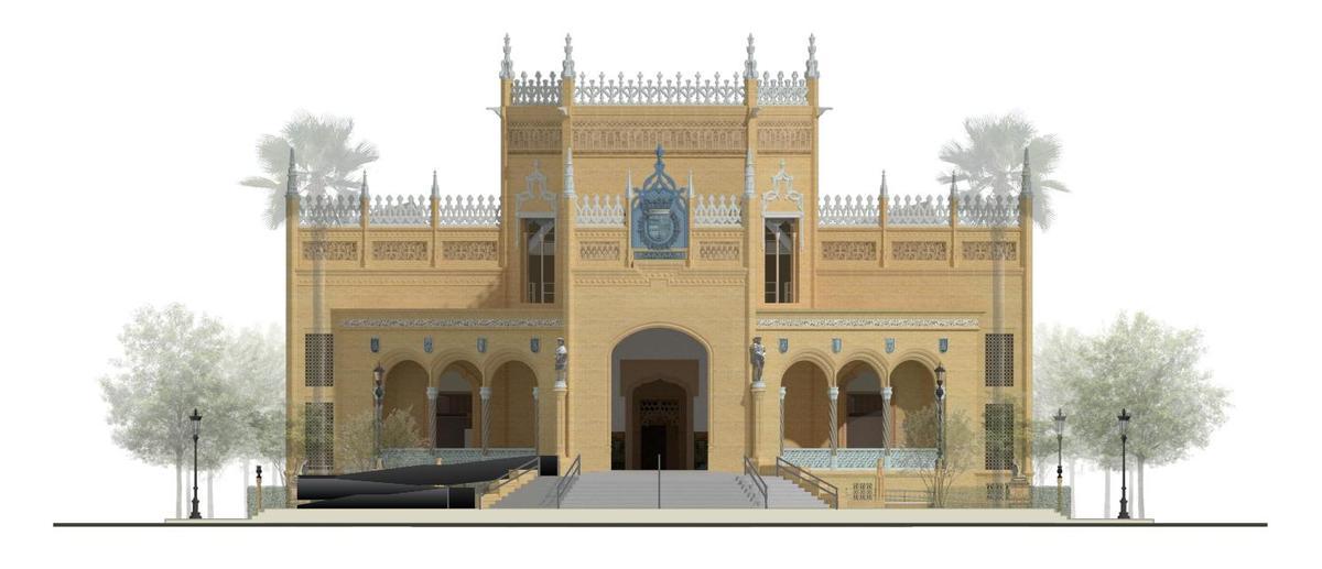 Recreación de la rehabilitación del Pabellón Real de Sevilla