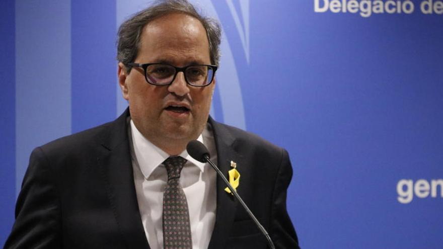 Quim Torra, en roda de premsa a Madrid