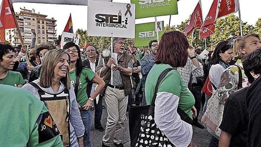 Imagen de una protesta convocada por el sindicato STEI.