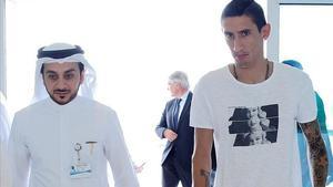 Di María, en las instalaciones de un hospital de Doha.