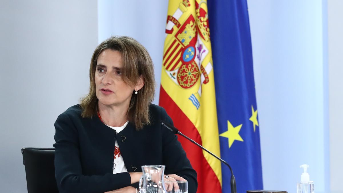 La vicepresidenta tercera del govern espanyol i ministra de Transició Ecològica, Teresa Ribera, en una roda de premsa posterior al Consell de Ministres