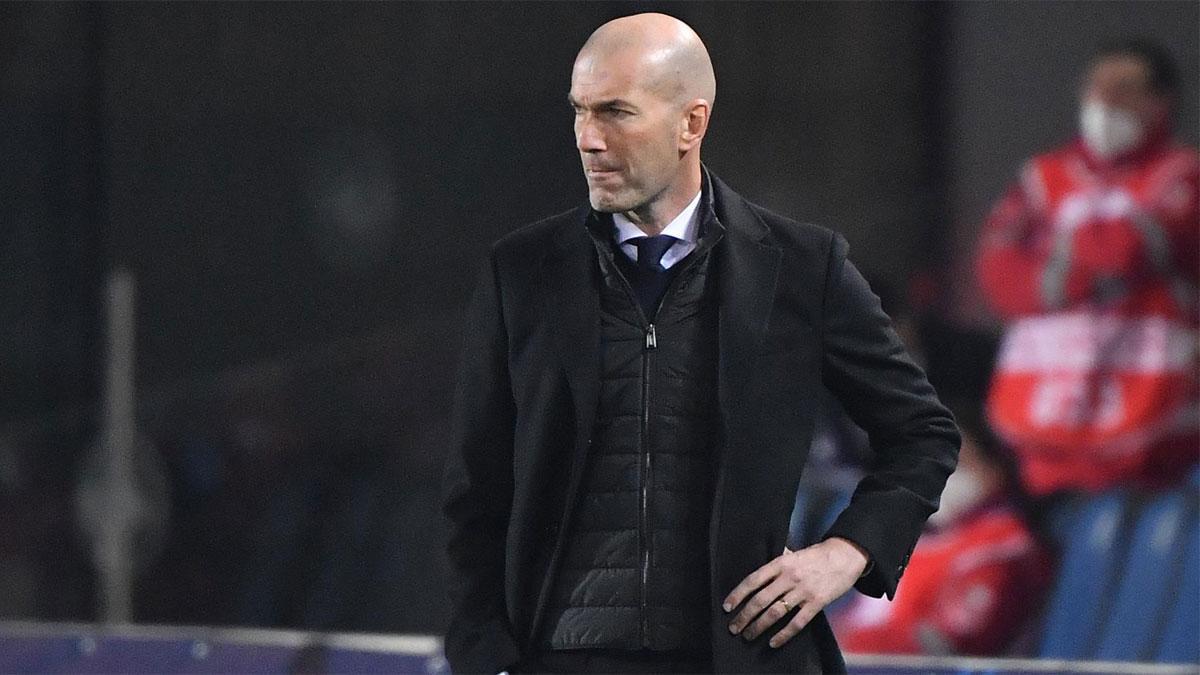 Zidane, durante el partido del Real Madrid contra el Atalanta