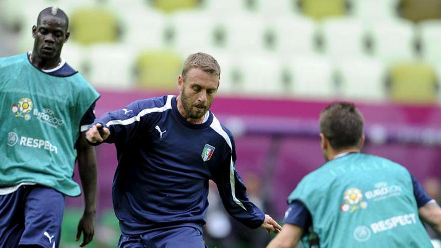 Entrenamiento de Italia antes del partido.