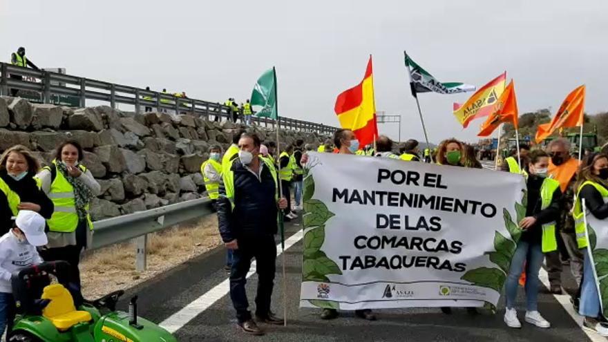 Protesta de los tabaqueros en Navalmoral de la Mata