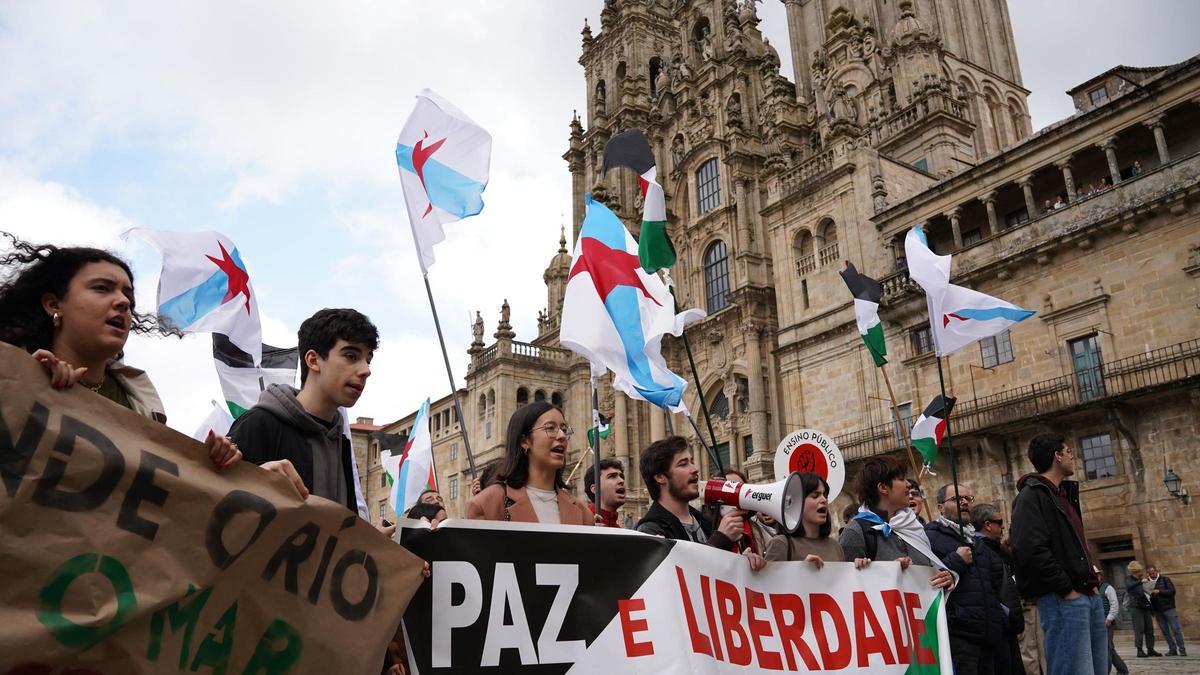 Estudantes da USC manifestáronse contra a ofensiva israelí en Gaza