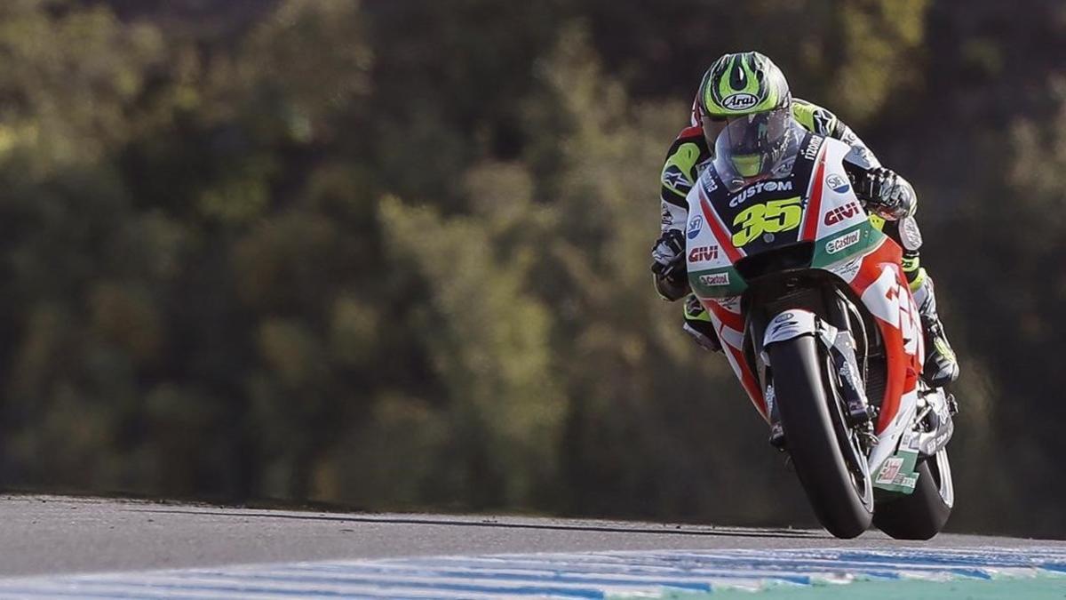 El británico Cal Crutchlow (Honda), en su vuelta rápida de hoy en el Circuito de Jerez-Ángel Nieto.