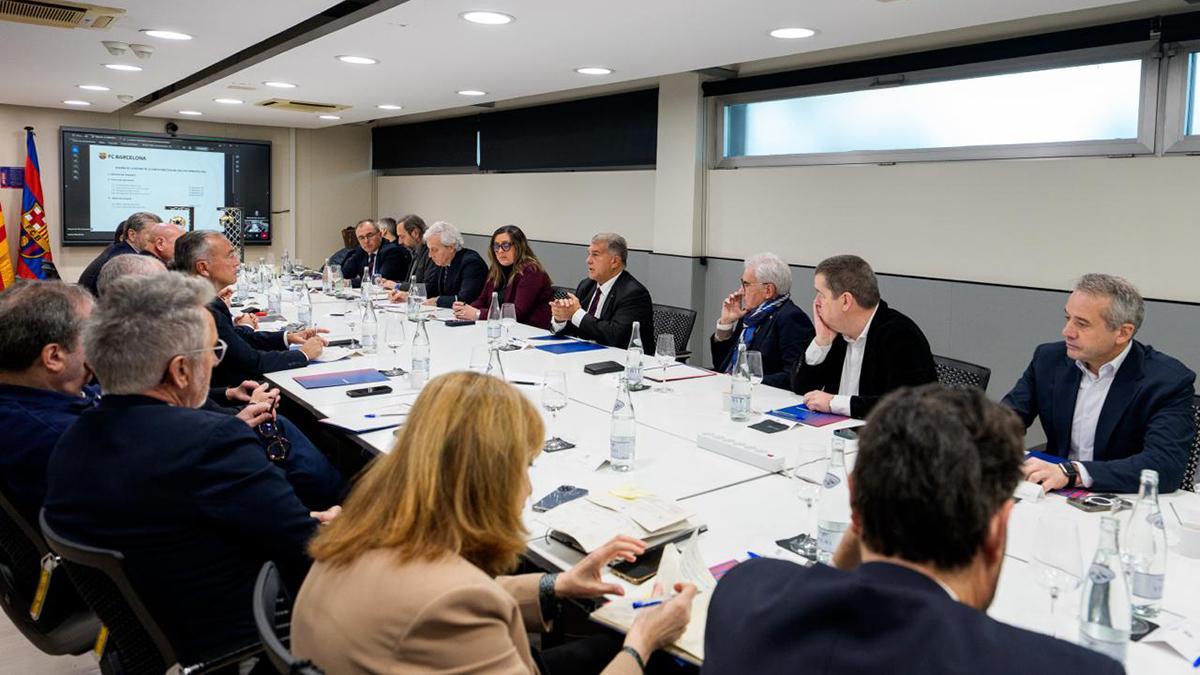 La junta directiva en la que se ha oficializado la dimisión de Joan Laporta