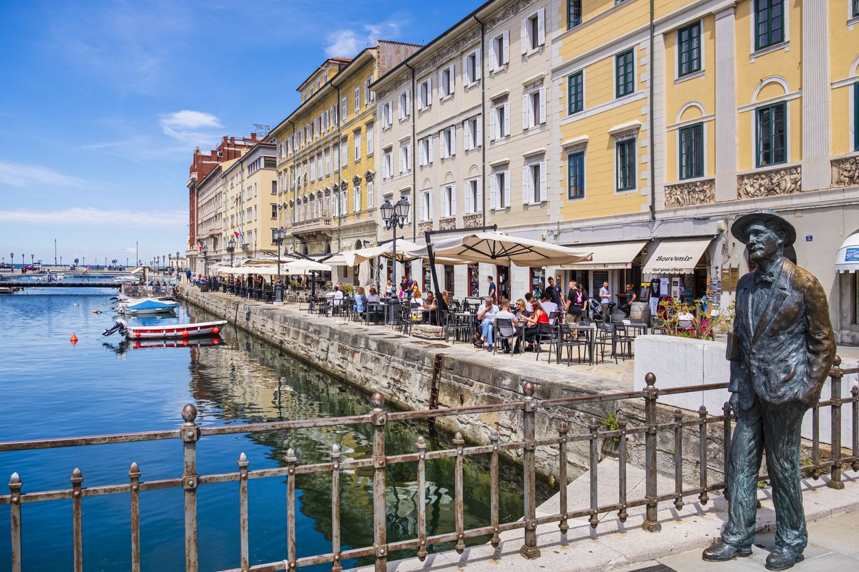 Estatua de James Joyce en el Gran Canal de Trieste
