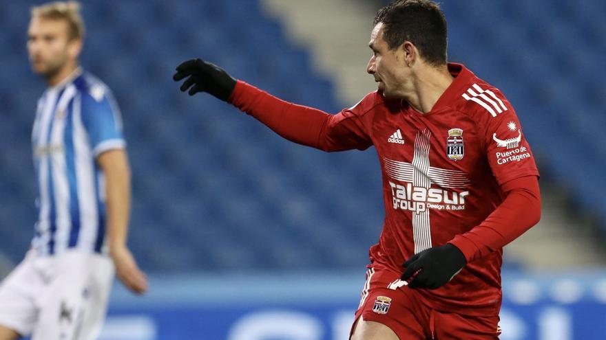 Rubén Castro celebra el primer tanto del partido ante la Real Sociedad B. | LOF