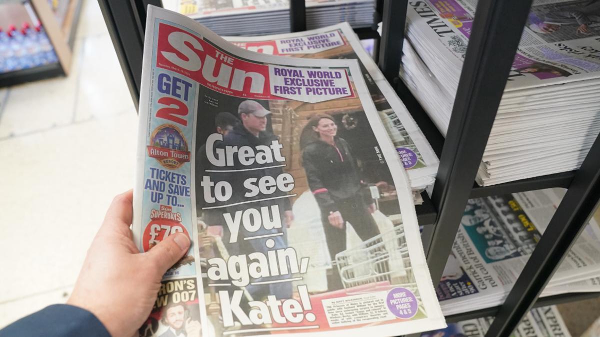 Periódico The Sun con Kate Middleton