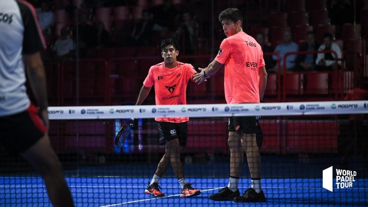 Tello y Chingotto, durante los octavos del WPT Swedish Open