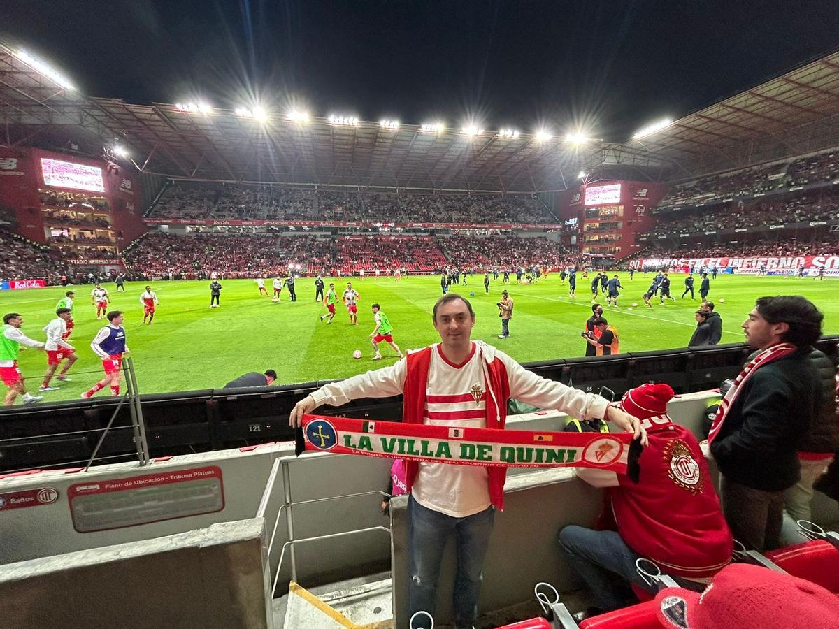Diego Álvarez Bada en el estadio Nemesio Díez