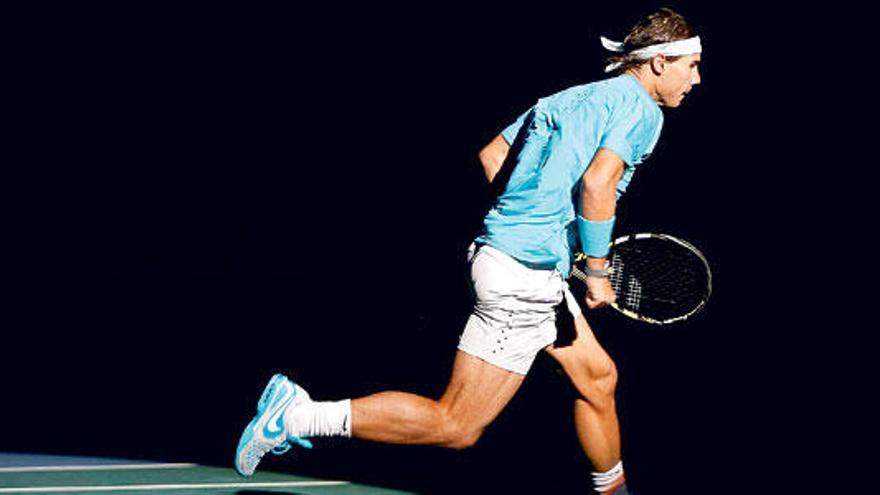 Nadal hace su aparición en la pista de París-Bercy, la semana pasada.