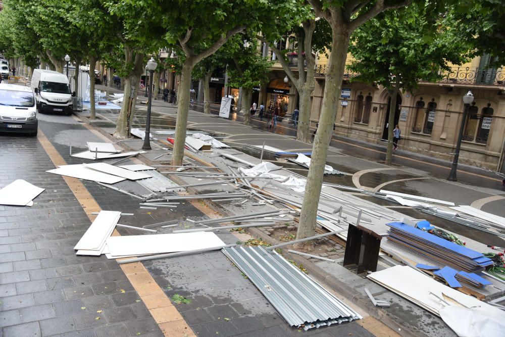 La tempesta afecta els estands d'ExpoBages