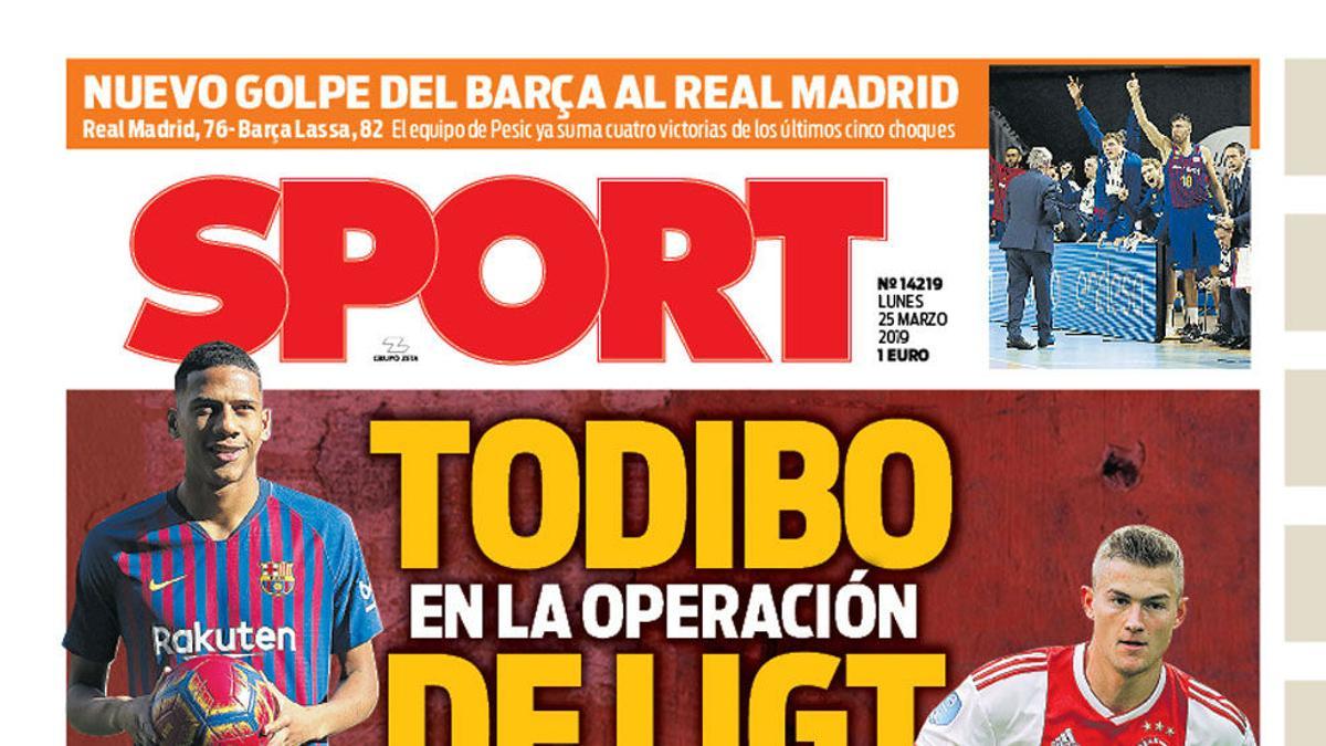 Esta es la portada de SPORT