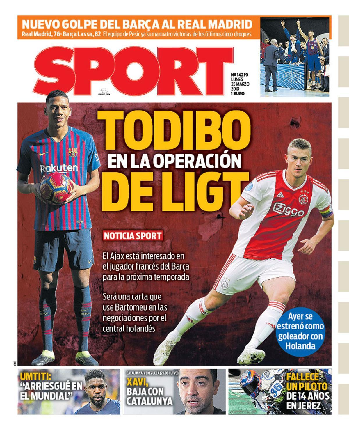 Esta es la portada de SPORT