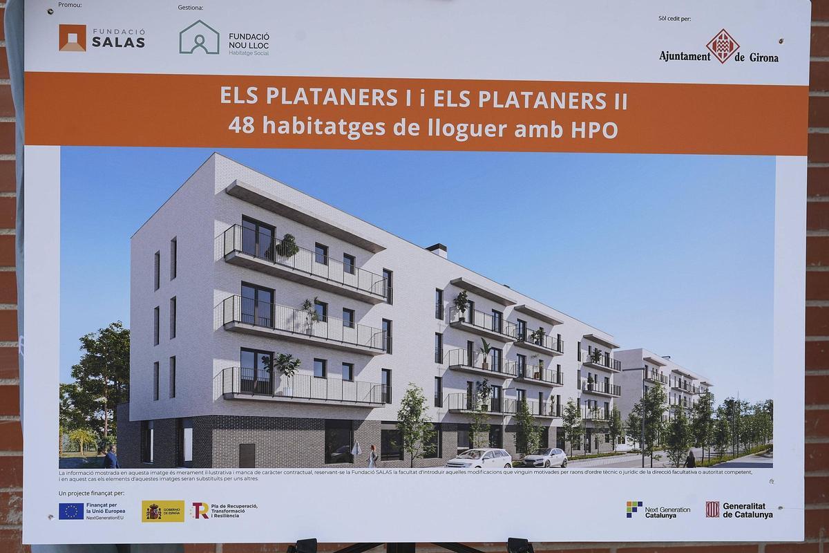 Les imatges de la visita de la ministra d'Habitatge a les obres de pisos protegits a Domeny