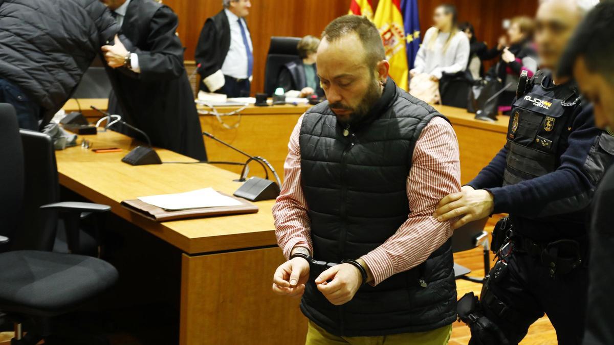 Juan Andrés Gilgado León, tras conocer el veredicto de culpabilidad en la Audiencia Provincial de Zaragoza.
