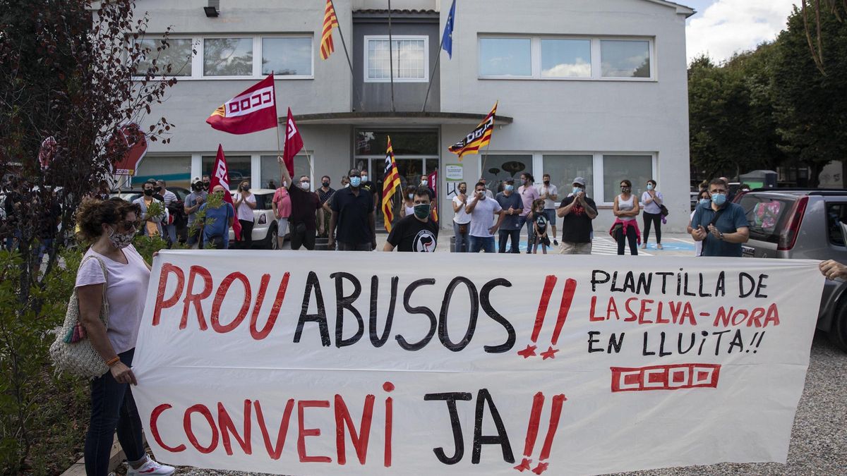 Treballadors de Nora durant una protesta el 2020.