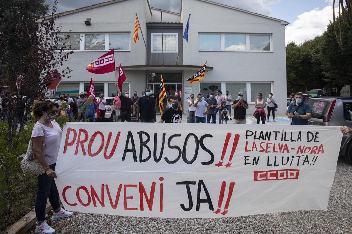 Treballadors de Nora durant una protesta el 2020.