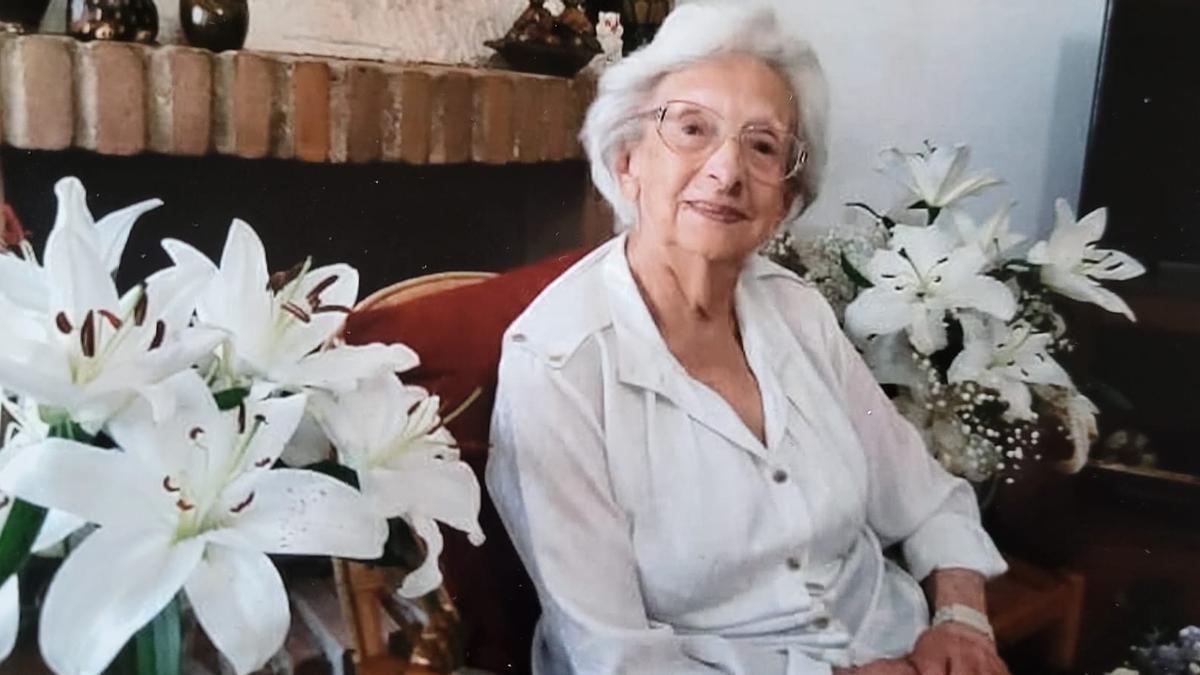 Rosa María Ojeda Santoveña, el día que cumplió cien años.