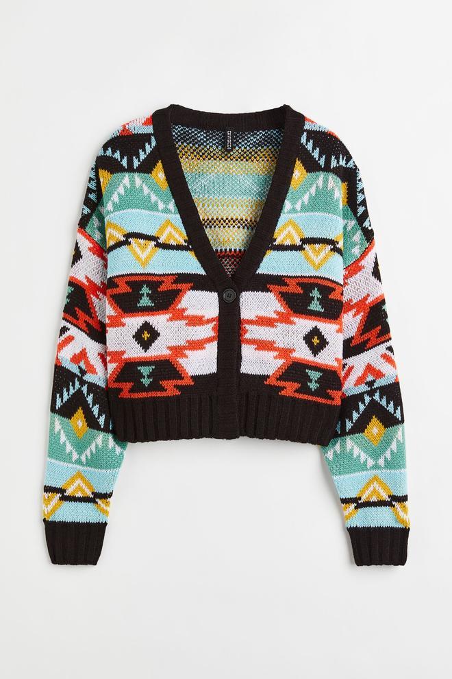 Cárdigan 'cropped' en punto de jacquard de H&M