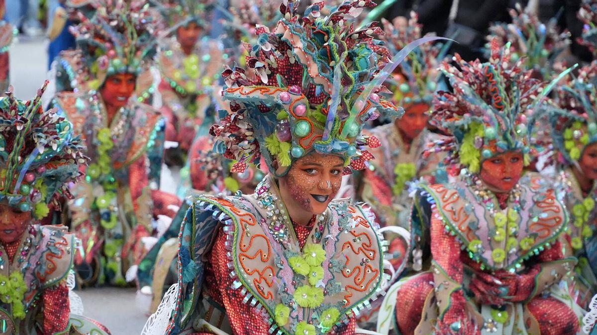 La comparsa Moracantana desfilando en el Carnaval de 2026.