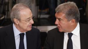 Florentino Pérez y Joan Laporta, en un encuentro en Madrid