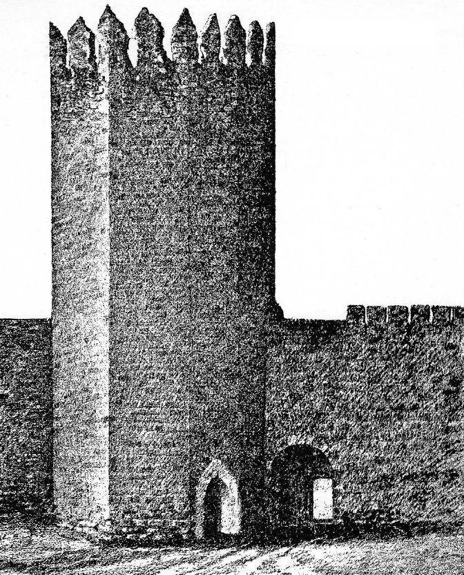 Imagen de la Puerta de Santa Clara de Zamora original, con su gran torre defensiva