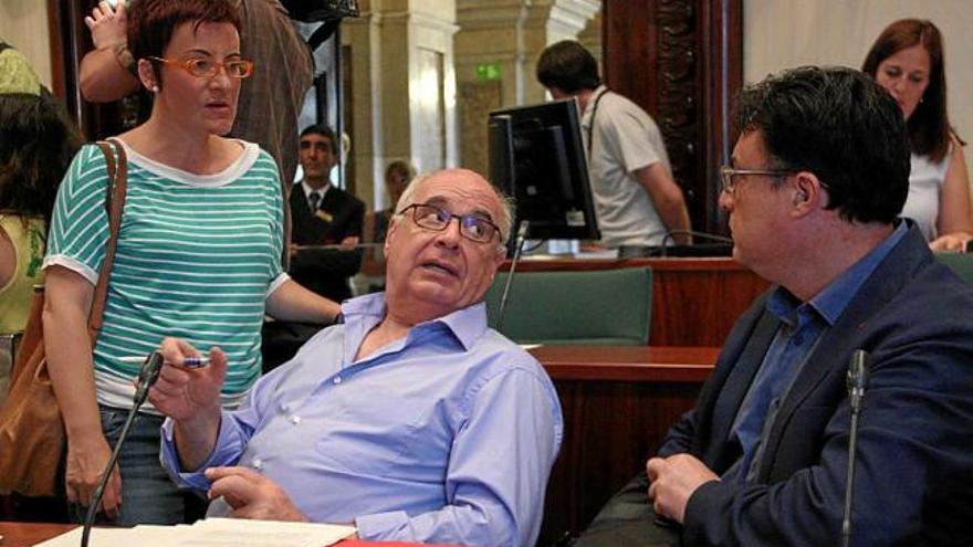 Els diputats de Sí Que Es Pot, en la sessió d&#039;ahir de comissió