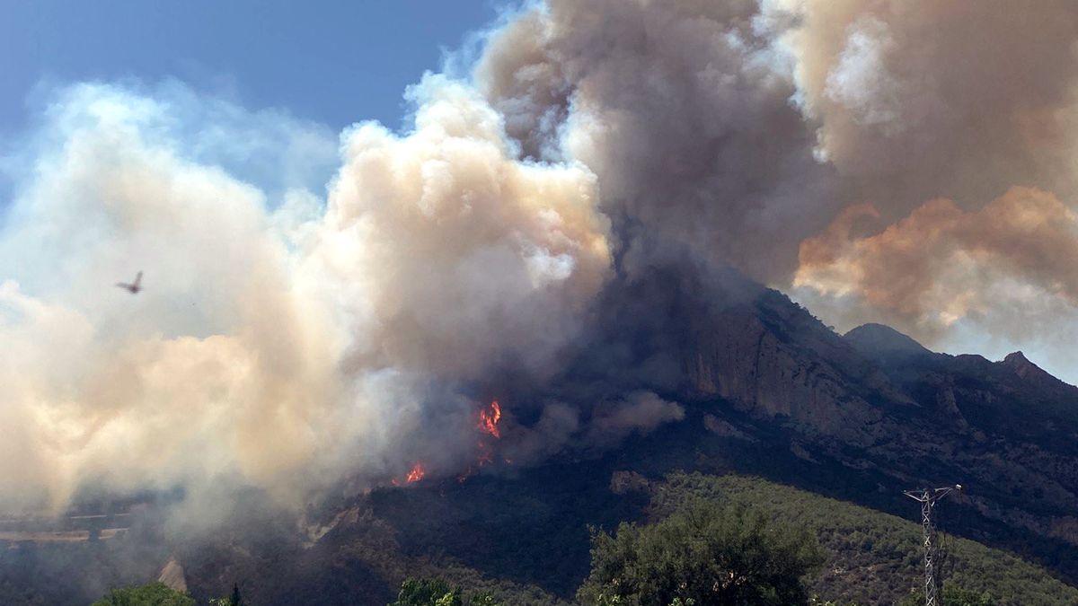 La columna de fum de l&#039;incendi que s&#039;ha declarat entre Peramola i Oliana, a l&#039;Alt Urgell