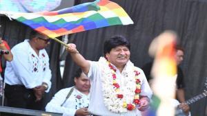Evo Morales en un evento en Argentina.