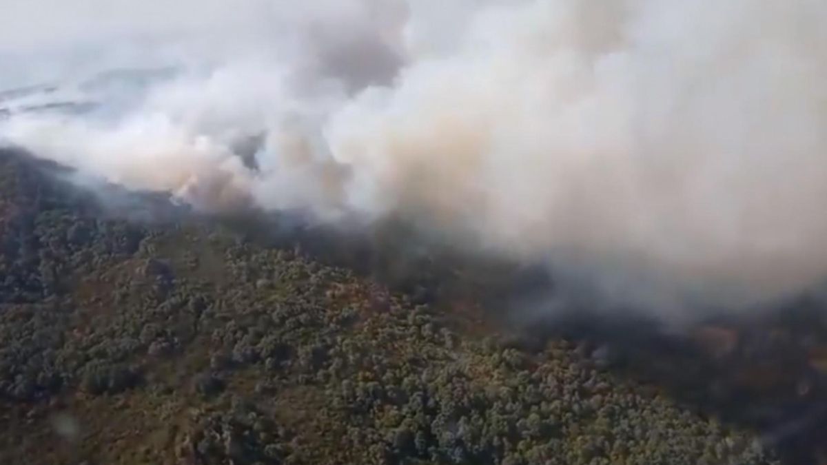 Imagen del incendio en la localidad ourensana de Vilardevós.