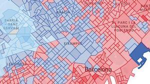 Resultados de las elecciones en Catalunya 2024 en Barcelona ciudad, por secciones censals