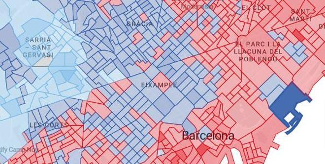 Resultados de las elecciones en Catalunya 2024 en Barcelona ciudad, por secciones censals