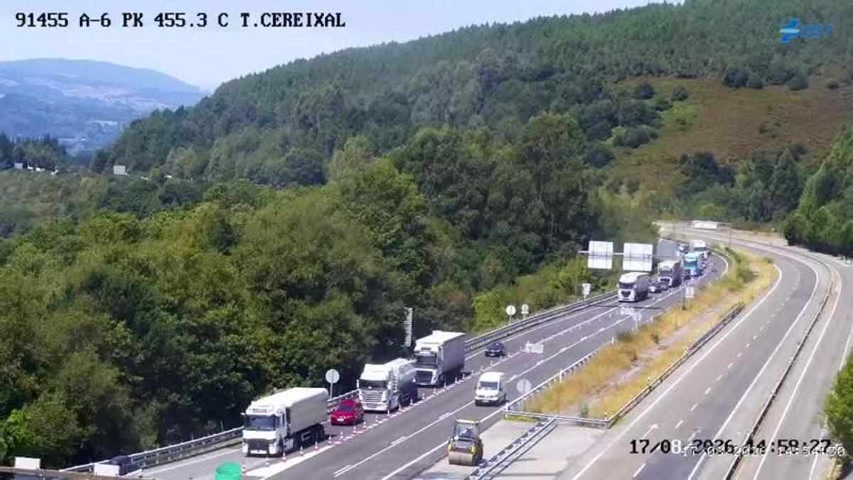 Imagen captada por la cámara de la DGT en el túnel de Cereixal, la pasada semana.