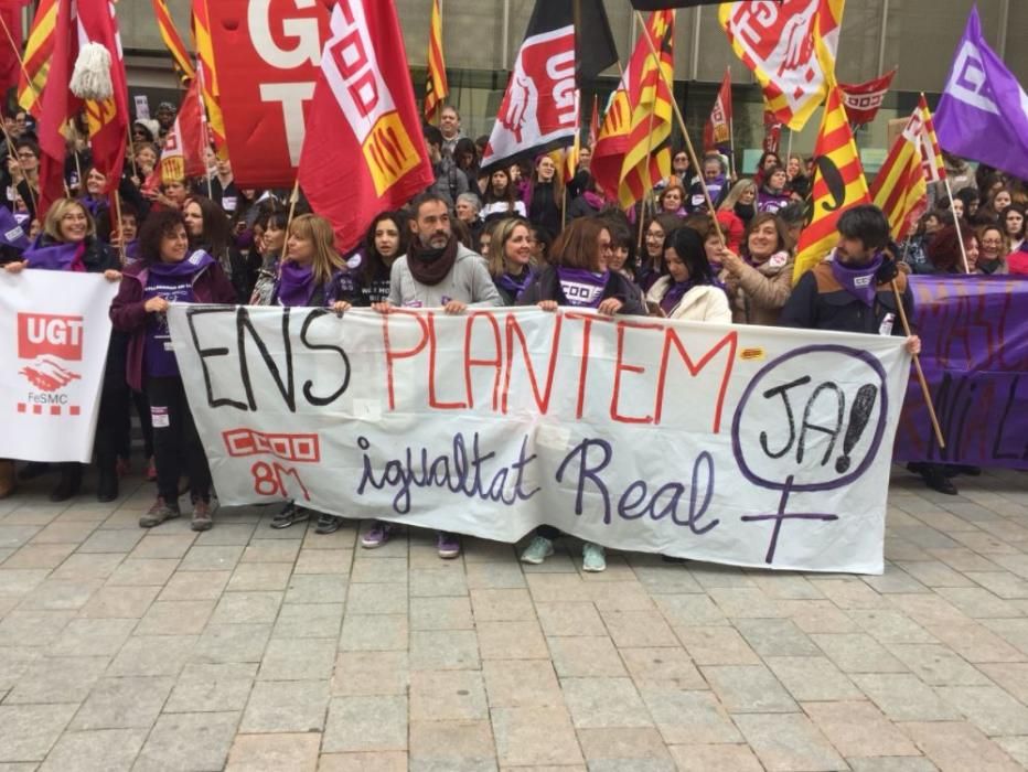 Mobilització a Girona amb motiu de la vaga feminista