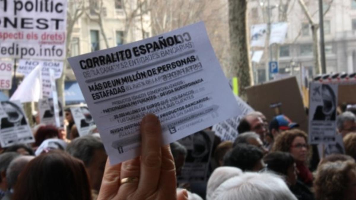 Marcha en Barcelona contra las participaciones preferentes