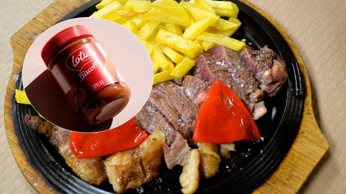 Entrecot a la parrilla con la salsa