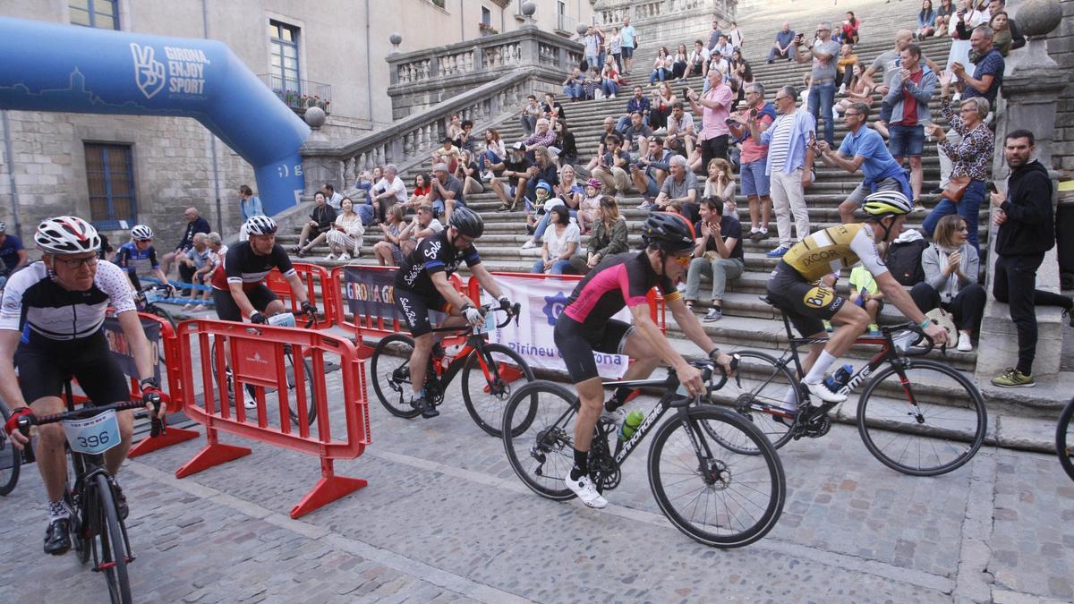 Una cursa ciclista que es va fer al Barri Vell de Girona, en una imatge d’arxiu.