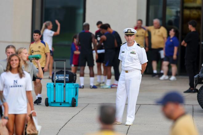 Así ha sido el entrenamiento del Barça en la Base Naval de la Marina de Annapolis para preparar el clásico