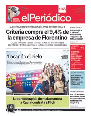 La portada de EL PERIÓDICO del 25 de mayo de 2024